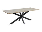 8-person dining table from the Delimoa collection, light oak finish - Metal legs. 68064QTJE