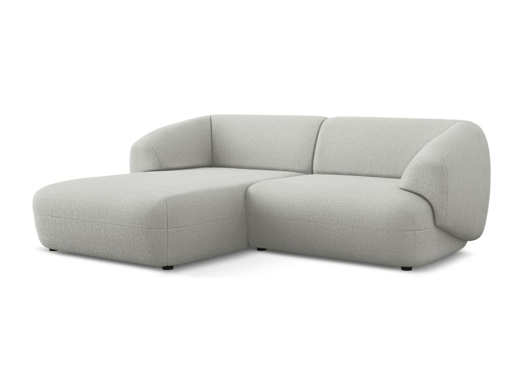 Modular 2.5-seater left-hand corner sofa in bouclé fabric - light grey - Artanzy 07656HVMX
