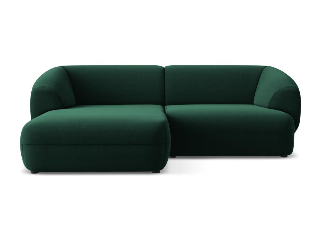 2.5-seater modular left-hand corner sofa in velvet - bottle green - Delimoa 82063QMPJ