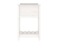 Planter with shelf, White, 54x34.5x81 cm, Solid pine wood, 74731OKDI