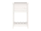 Planter with shelf, White, 54x34.5x81 cm, Solid pine wood, 74731OKDI