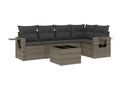 6-piece garden furniture set with grey resin wicker cushions 78273LMIG