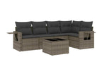 6-piece garden furniture set with grey resin wicker cushions 78273LMIG