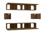 6-Piece TV Stand Set, Brown Oak Engineered Wood 17124RXUH