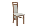 Brown wood and fabric chair, Delimoa-Tissu 27122 27990PPJY