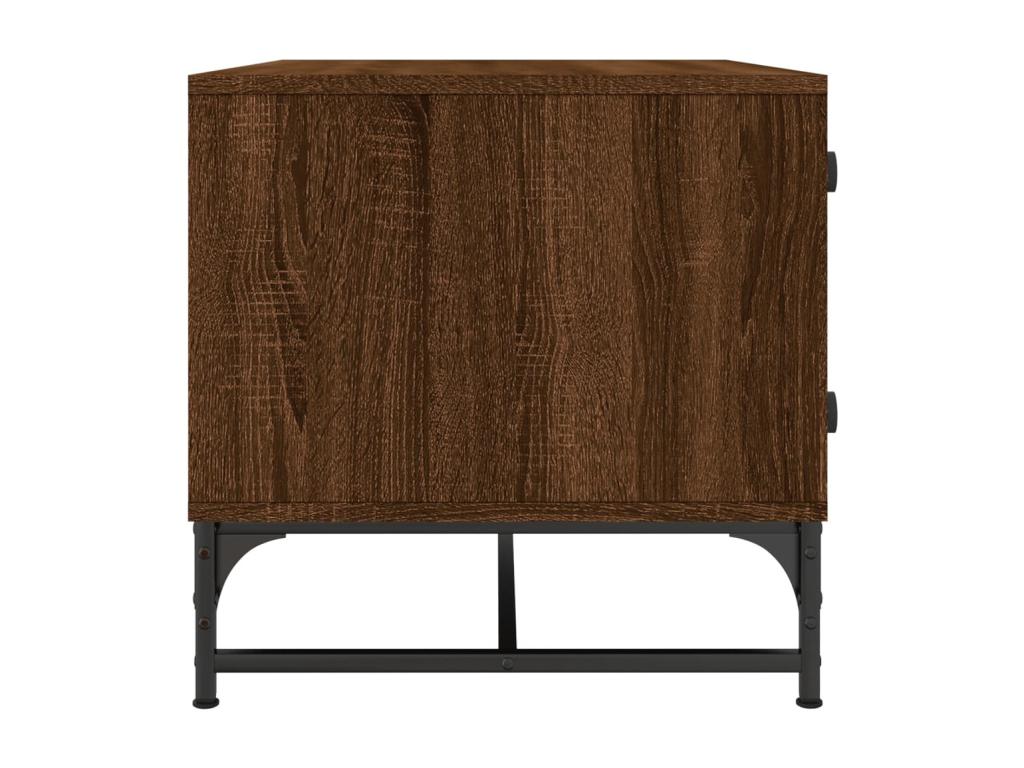 Coffee table with glass doors in brown oak, 68.5x50x50 cm, 78201WATE