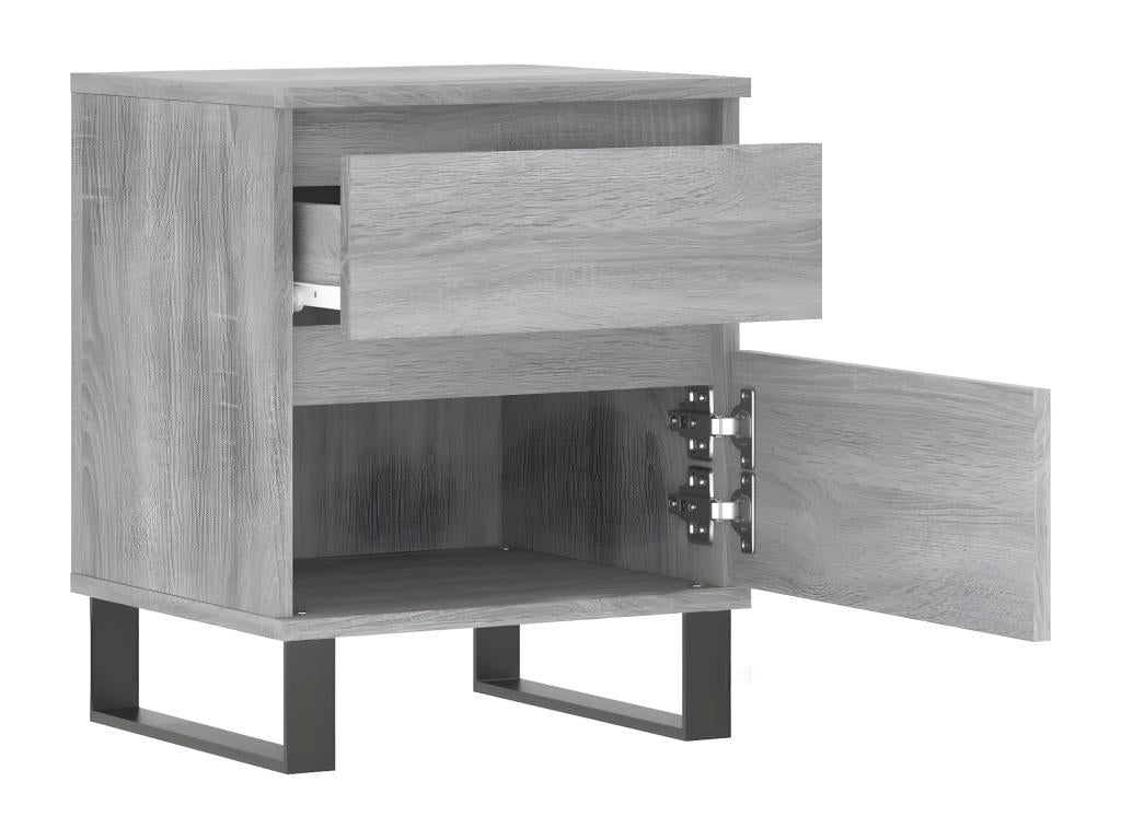 Delimoa 2-piece bedside tables, grey, 40x35x50 cm, engineered wood, 33298LYPB