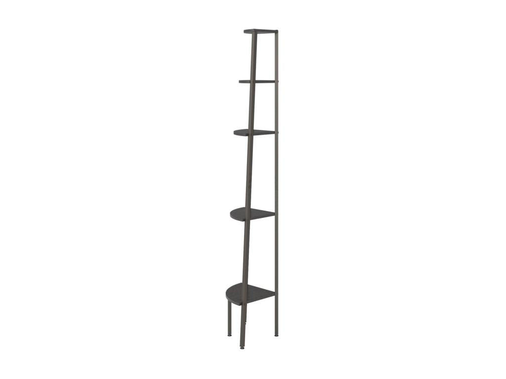 5-Tier Corner Shelf, Black, 45.5x31.5x180 cm, 11441GQAO