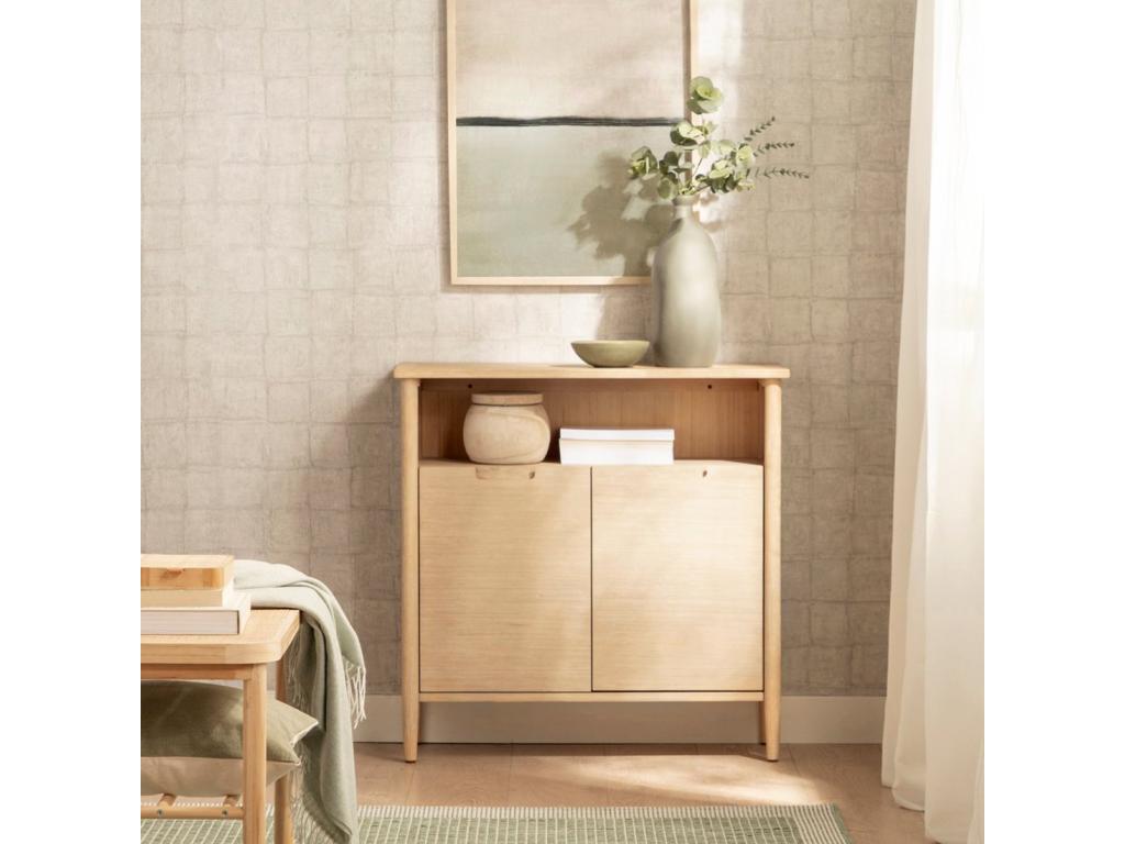 Natural wood entryway furniture 80x80 cm - Delimoa 93861PPRD