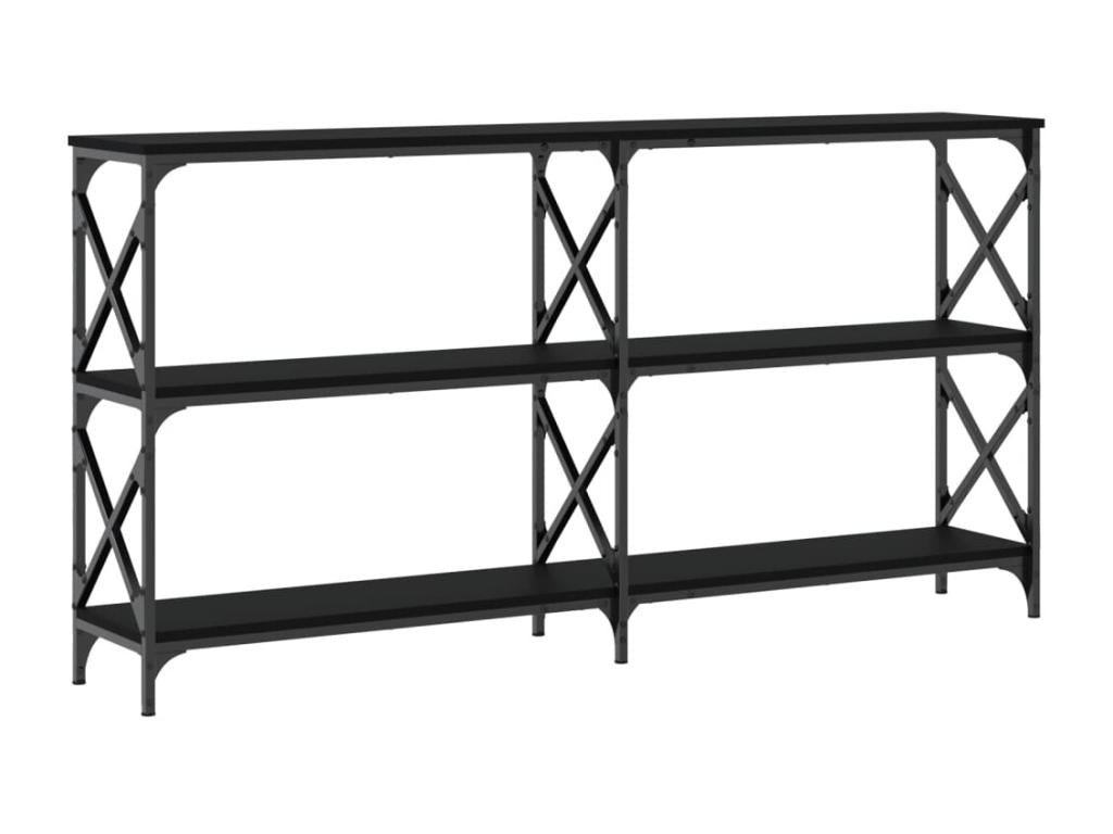 Black console table, 156x28x80.5 cm, engineered wood, 35580FCOC