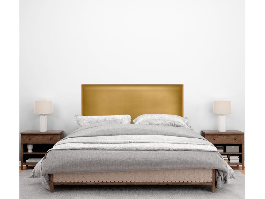 Delimoa Smooth Faux Leather Headboard 90x105cm with Legs for 80/90cm Beds - Gold 89271ZUMN