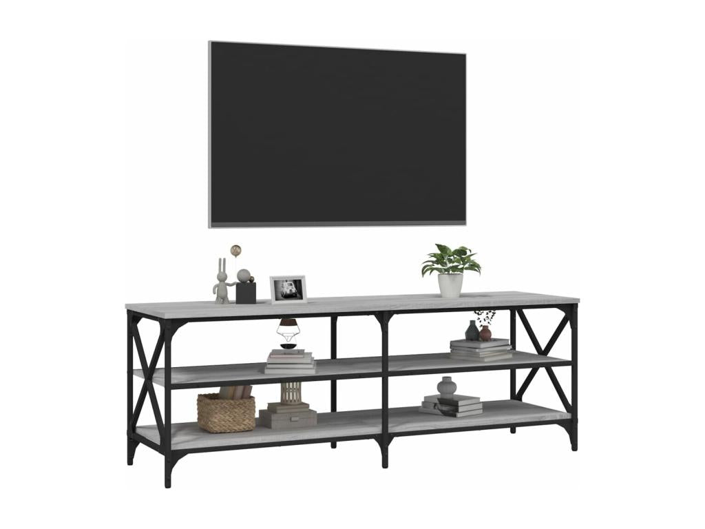 Delimoa TV cabinet gray 140x40x50 cm engineered wood 80529MHUB