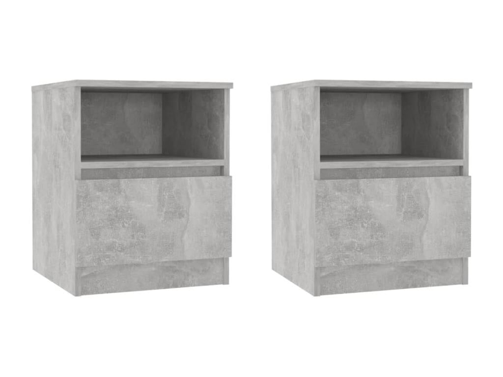 2-piece bedside tables, concrete grey, 40x40x50 cm, chipboard, 51215OEPA