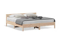 Bed frame with headboard 200x200 cm Solid pine wood 48361DNOP