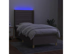 Upholstered bed base with mattress and LED lighting, Delimoa 90x200 cm, Fabric 17943TFAK