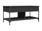 Black coffee table 100x50x50 engineered wood and metal 06946MPJW