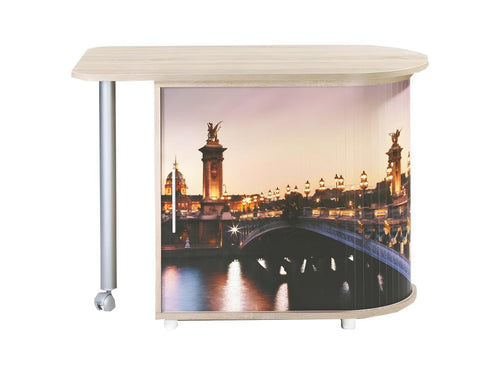 Swivel desktop desk with roll-top storage - Artanzy n 12 42933KMEI