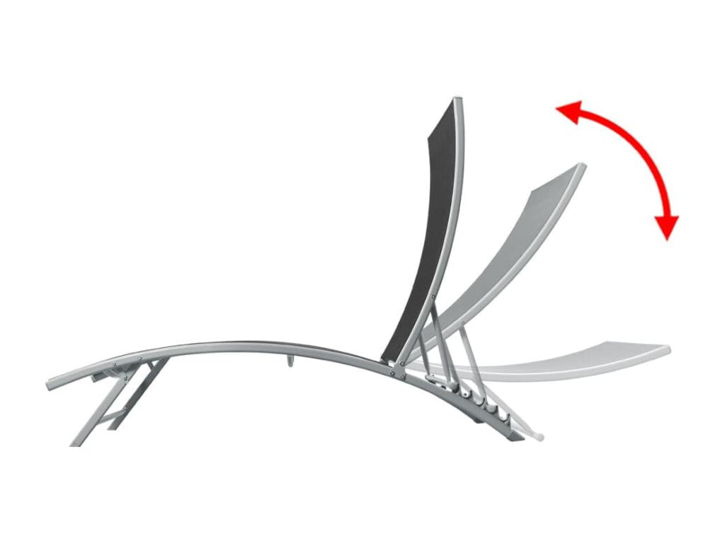 Black sun lounger/deckchair 142x55x73 cm 02 0012245 71929LCAI