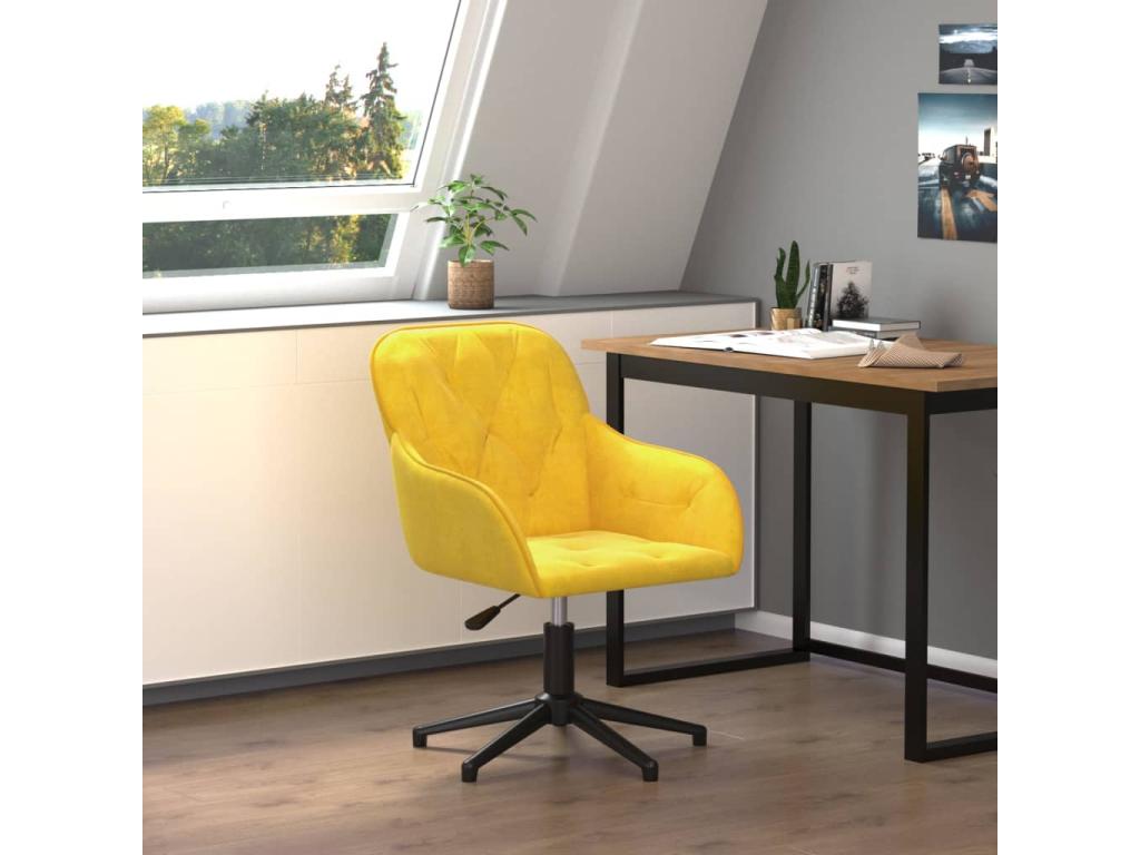 Velvet Yellow Swivel Office Chair 80905JCJV