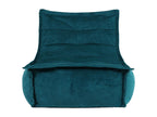 Set of 2 Teal Blue Velvet Chaise Lounge Poufs - Artanzy 99479JWZK