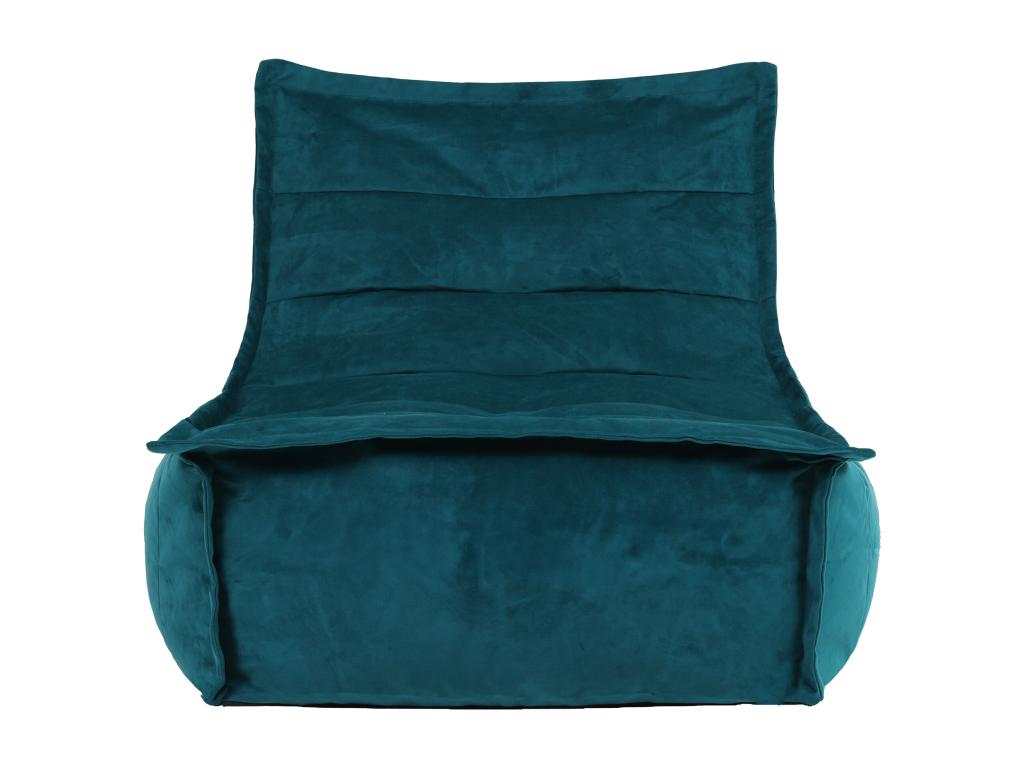 Set of 2 Teal Blue Velvet Chaise Lounge Poufs - Artanzy 99479JWZK