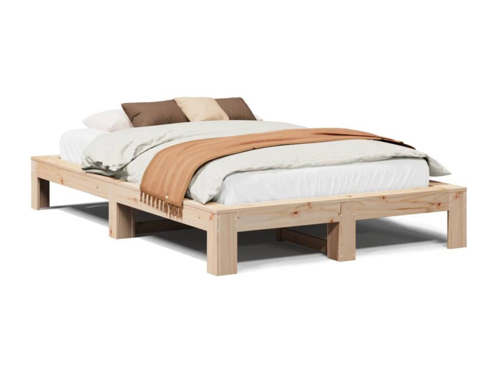Bed frame without mattress 120x190 cm solid pine wood 85998GPFM