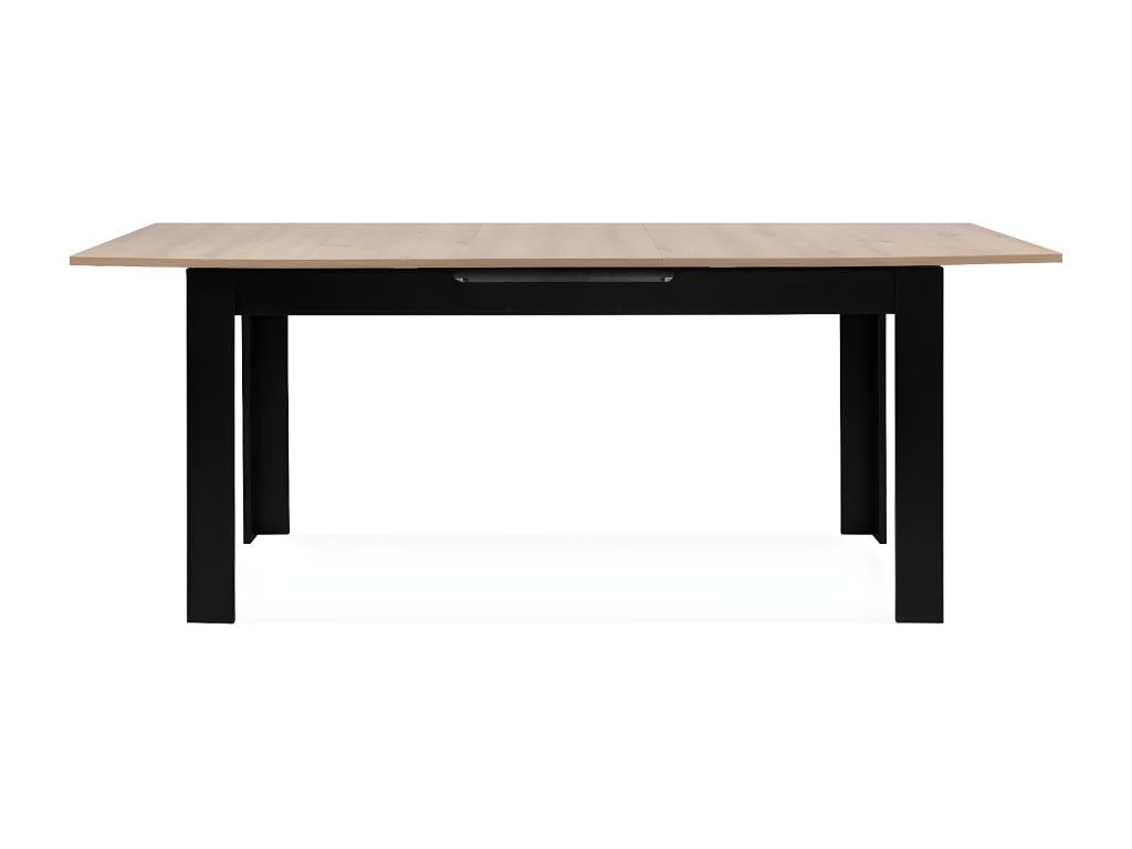 Extendable dining table for 6/8 people, oak and black effect, 160/200 cm - Delimoa 97742DELX