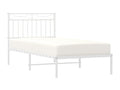 Metal bed frame with white headboard 90x190 59736HNON