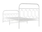 Metal bed frame with white headboard/footboard 100x190cm 22868KQHI