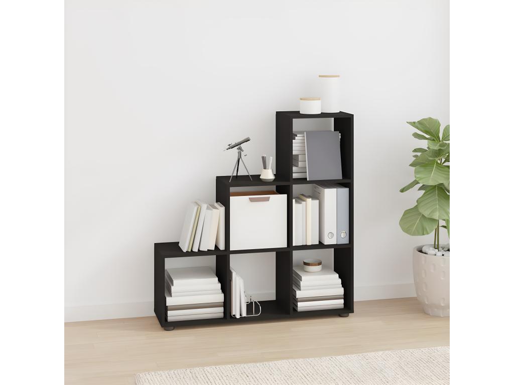 Black Staircase Bookshelf 107 cm Engineered Wood 56177OGVB