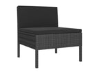 10-piece garden furniture set with cushions, black wicker resin, 59784YWPA