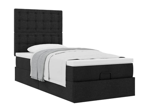 Artanzy bed frame with black mattress 80x200 cm fabric 84894EQGZ