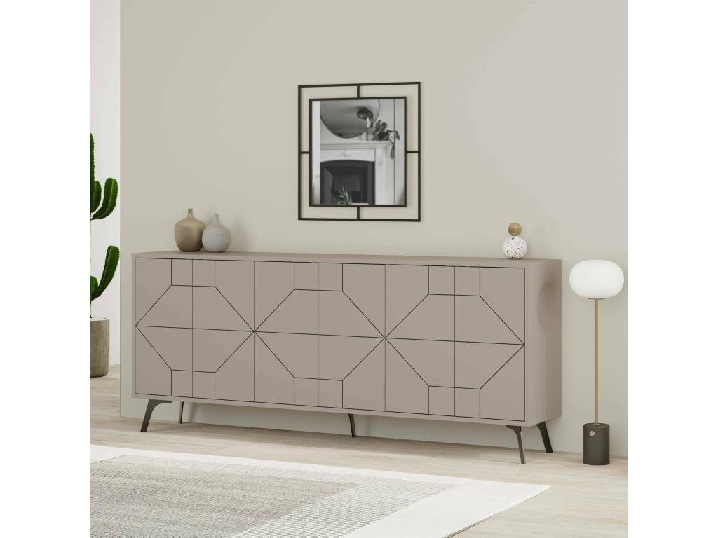 Delimoa Sideboard, Living Room Buffet, Kitchen Pantry, 184x35x77 cm, Cement, 95384PRSP