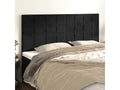 4-Piece Black Velvet Headboard Set, 80x5x78/88 cm, 42076CEOY