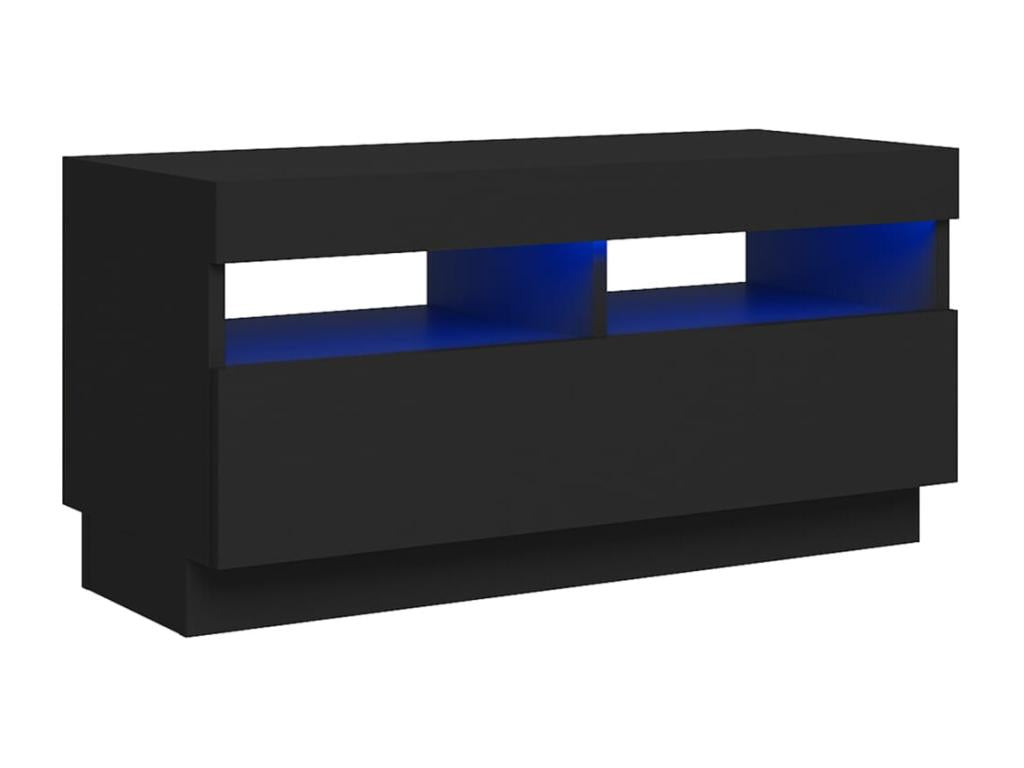 TV stand with black LED lighting, 80x35x40 cm, 16119GMOX