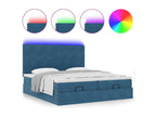 Ottoman bed frame with dark blue velvet mattress 160x200 cm 68235YYUE