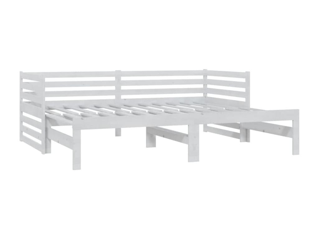 Sliding bed, white, solid pine wood, 2 x 90x200 cm, 36836PLUU