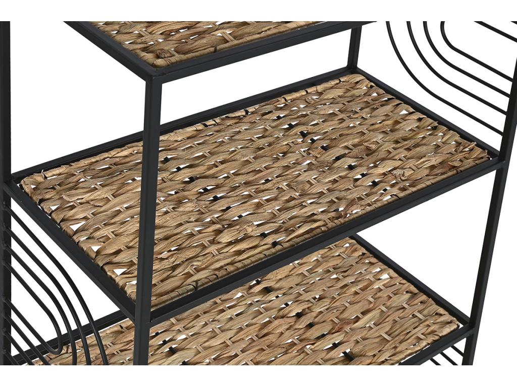 Natural wood and black metal shelving unit - 50 cm long x 25 cm deep x 88 cm high 57059OJGV