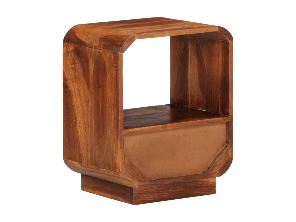 Bedside table with drawer, 2 pieces, Sheesham wood, 40x30x50cm, 52146PCKI
