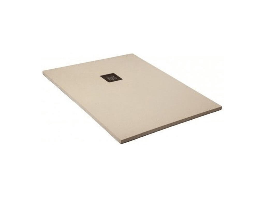 115x115 cm Shower Tray, Delimoa Extra Thin White (RAL 1013), Synthetic Resin and Marble Powder, with Free-Mounting Drain 93320HLDA