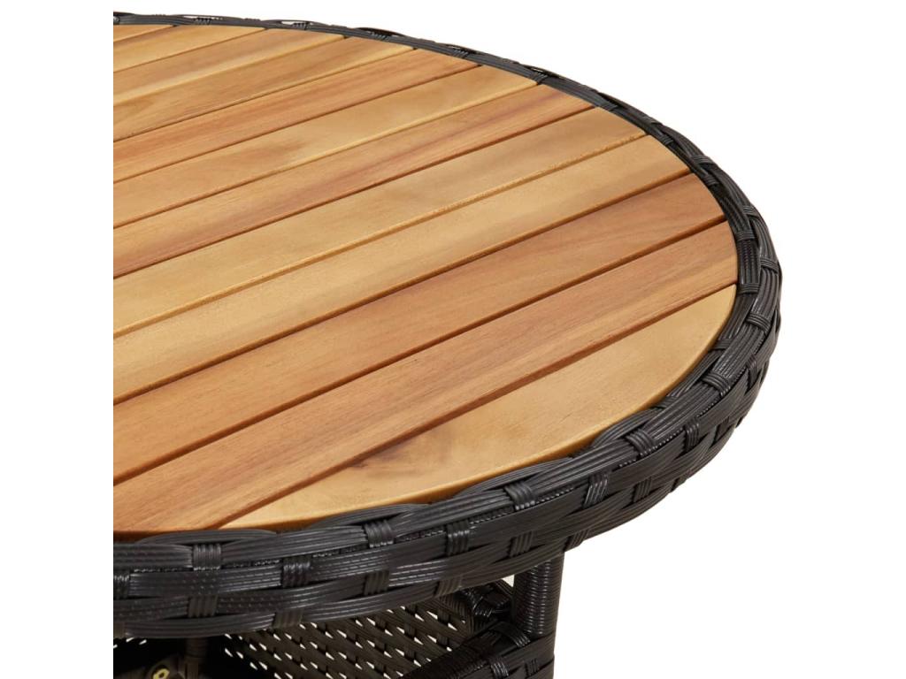 Delimoa 5-piece garden cushion set, black poly rattan, 15478EGDQ