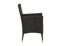 3-Piece Outdoor Lounge Set with Cushions, Black Wicker Resin 70176CWFD