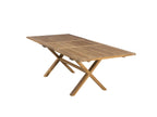Delimoa - Garden table for 8/10 people - rectangular with cross legs, extendable 180/240x100 cm in teak wood 75067VKYI