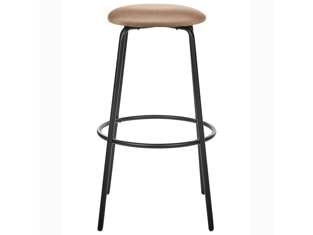Set of 2 Artanzy Light Brown Velvet Bar Stools 16377RLJH