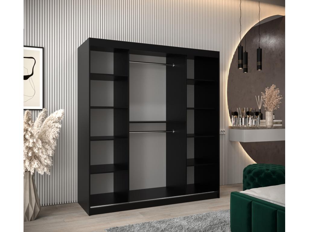 Artanzy T3 Sliding Door Wardrobe 200/180/62 2 Doors Black/Artanzy 67719MJPI