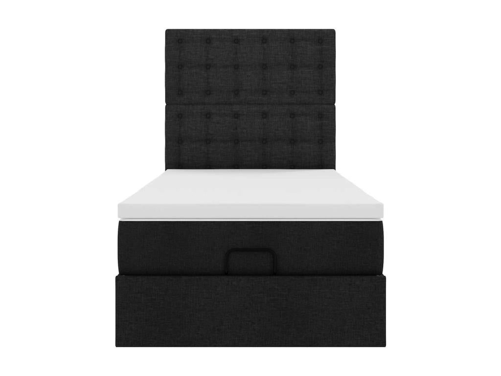 Artanzy bed frame with black mattress 80x200 cm fabric 84894EQGZ