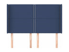 Headboard with wings, blue, 147x16x118/128 cm, fabric, 22563KNCB