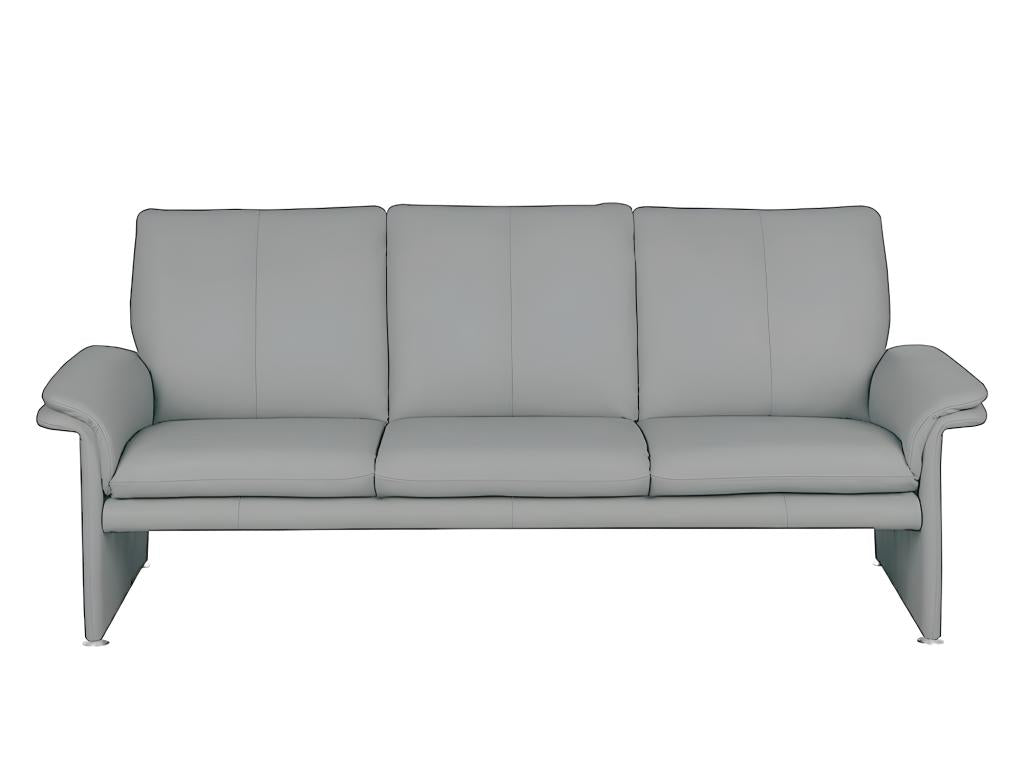 COMO 3-seater sofa in all Italian cowhide leather, light grey, 59943AEWZ