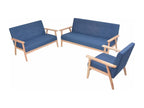 3-piece sofa set, blue fabric, 40697KSMN