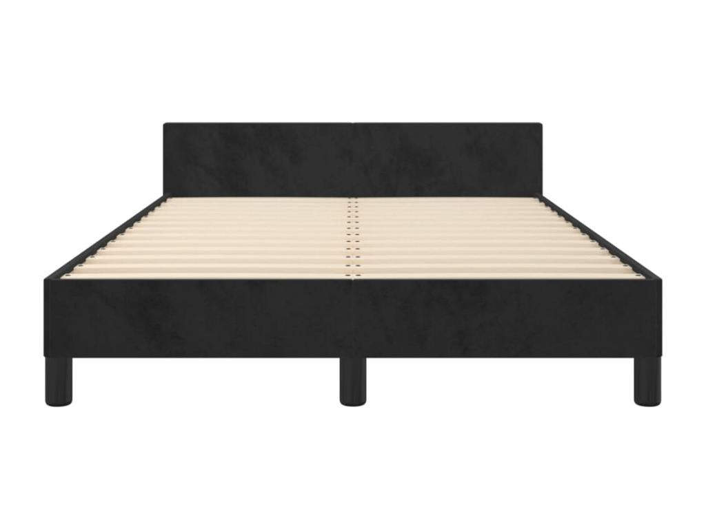 Black velvet bed frame without mattress, 120x200 cm, 13584IXSG